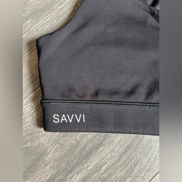 Savvi Survivor Black Zip Front Cross Back Strappy Sports Bra. Size M - Picture 4 of 8